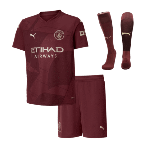 Kids Manchester City Custom Third Away Full Soccer Kits 2024-25