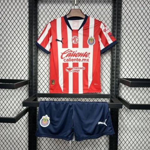24-25 Chivas Home Soccer Kids kit Jersey+Shorts