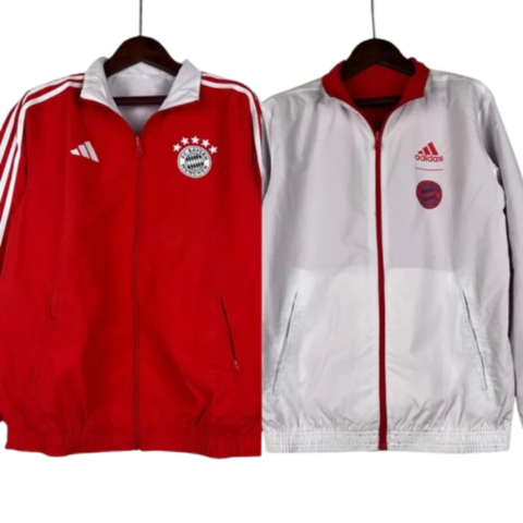 2023-2024 Bayern Munich Reversible Windbreaker （Red-white）Soccer Jersey 1:1 Thai Quality