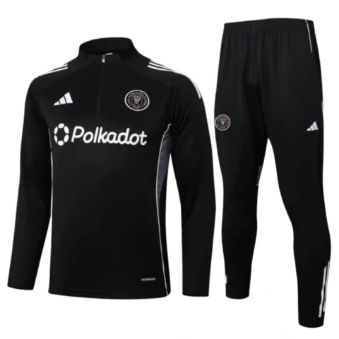 25-26 Inter Miami Black Training Kits Long Football Tracksuits