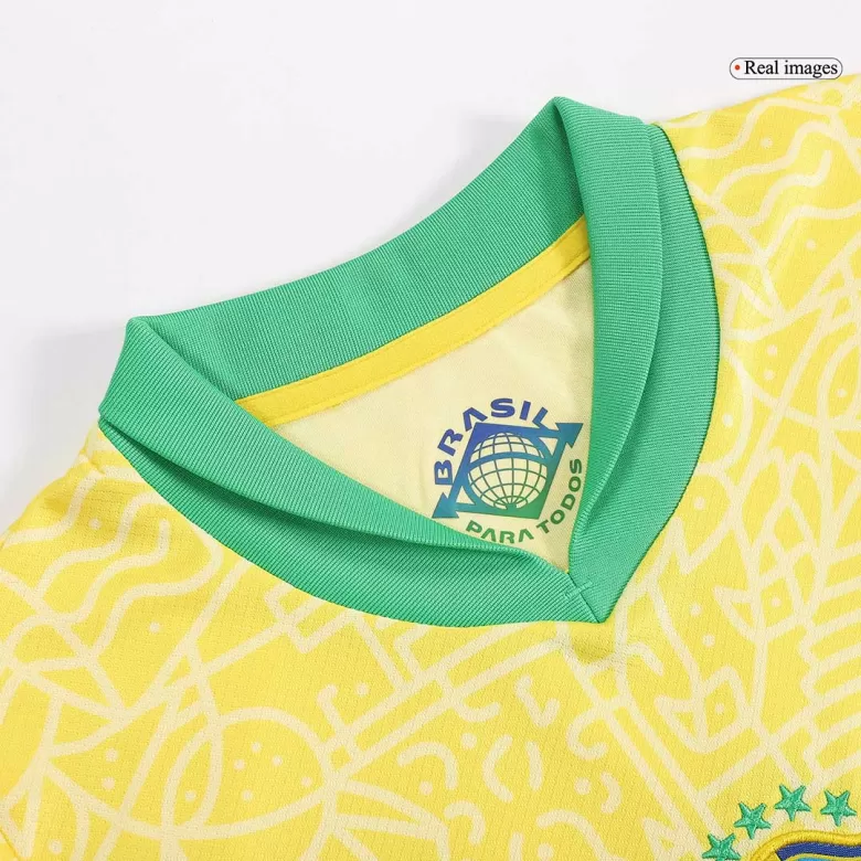Kids Brazil Home Soccer Kits 2024 - bestsoccerstore