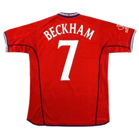 England World Cup 2002 Beckham #7 Retro Jersey Away