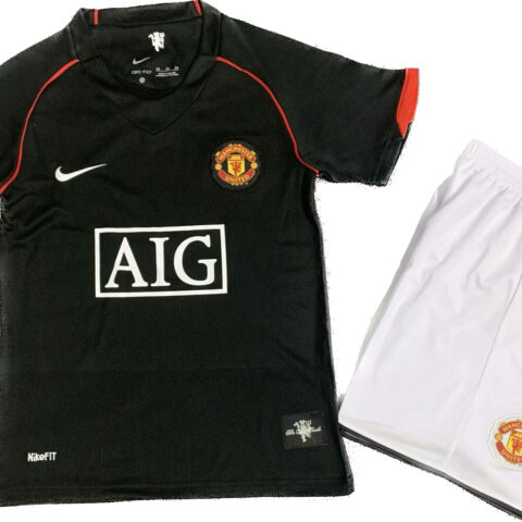 Manchester United 07-08 Away Retro Kids Kits Children Sets Football Jerseys