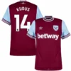 West Ham United Home Kudus 14 Shirt 2024-2025 Fan version Size：S-4XL（Non-Customize）