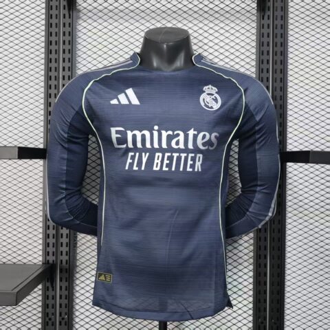 Real Madrid Long Sleeve Jersey Away Football Shirt 2025-26-Player version