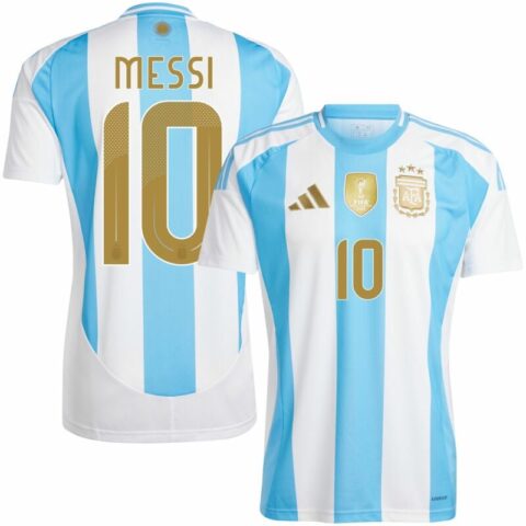 Argentina Home Messi 10 Shirt 2024-2025 (Gold Printing)  Non-Customize