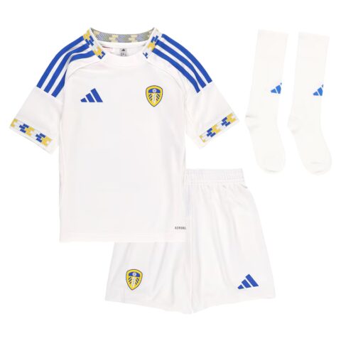 Kids Leeds United Home Kits 2025-26 (Jersey+Shorts+Socks)