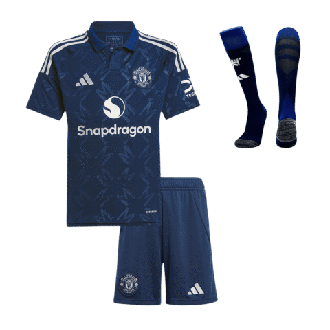 Kids Manchester United Custom Away Full Soccer Kits 2024-25