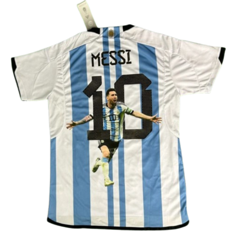 2022 Nation Argentina World Cup Champion Messi #10 First Anniversary Special Edition Soccer Jersey