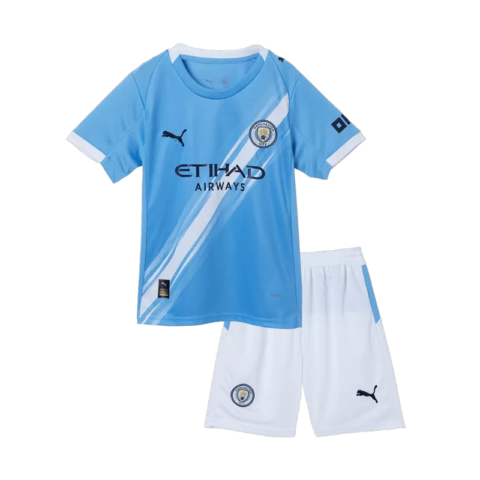 Manchester City Home Kids Soccer Jerseys Kit 2025-26