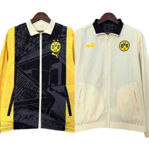 2024 Dortmund Trench Coat Reversible Windbreaker Double-Sides Jacket Sport