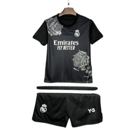 Y3 Real Madrid 24-25 Kids Kits Black Youth Apparels Jersey