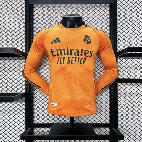 24-25 Real Madrid Away Soccer Jersey Player Edition Long Sleeve