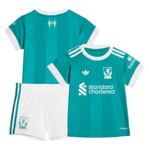 Liverpool Third away green Kids Kit football jersey 2025-26 Fan version
