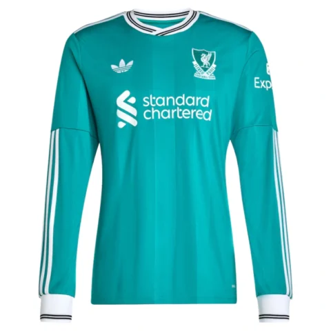Liverpool Long Sleeve Third away green football jersey 2025-26 Fan version