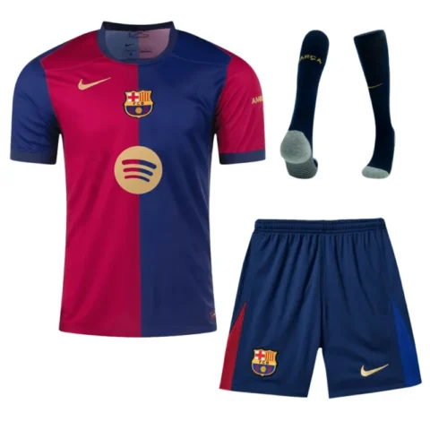 2024-25 Barcelona Home Full Kit(Jersey+Shorts+Socks) - Spotify Logo Without Text