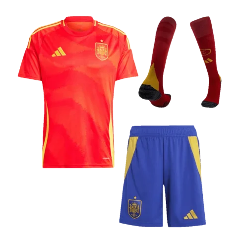 2024  Spain Nation Home Whole Kit(Jersey+Shorts+Socks) Euro