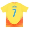Colombia Nation Home L.Díaz #7 James #10 Football Jersey Copa America 2024