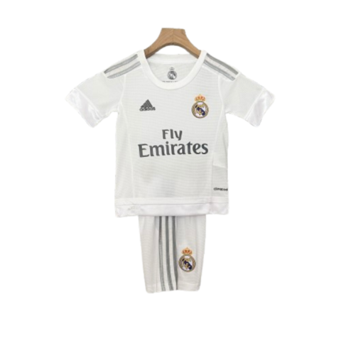 Real Madrid 15-16 Home Retro Kids Kits Children Sets Football Jersey