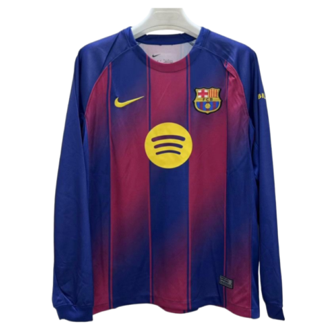 Barcelona Home Long Sleeve Soccer jerseys 2025-26 Fan Version