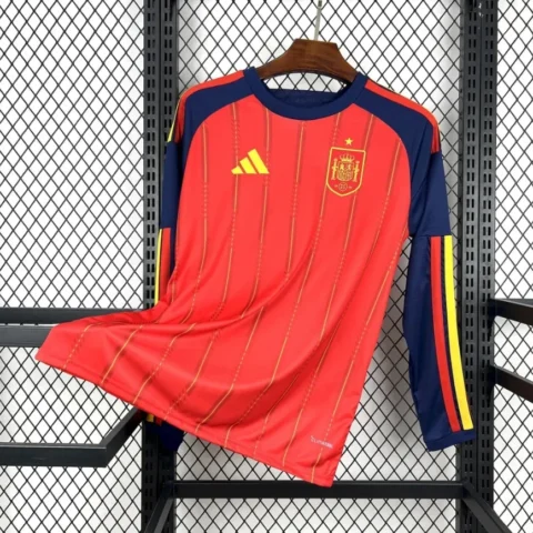 2026 World Cup Spain Men's Home Long-Sleeve Jersey (Fan Version)