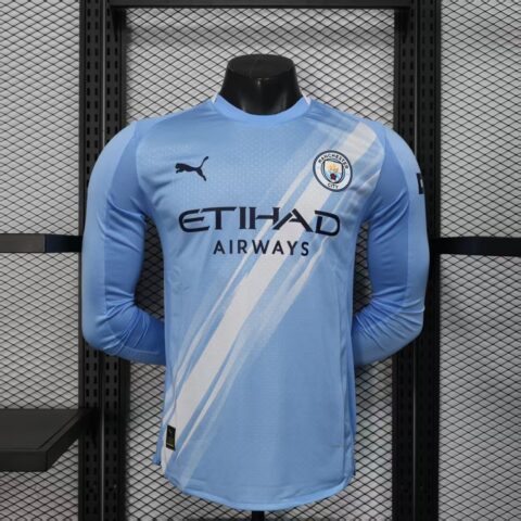 25-26 Manchester City Home Long-Sleeve Jersey (Player Version)
