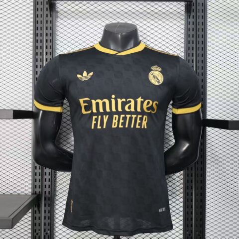 25/26 Real Madrid Special Edition Black and Gold Jersey Player Version